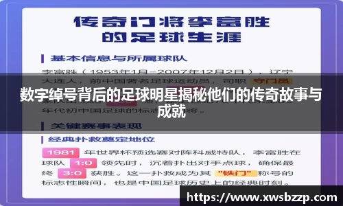 数字绰号背后的足球明星揭秘他们的传奇故事与成就